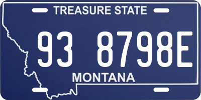 MT license plate 938798E