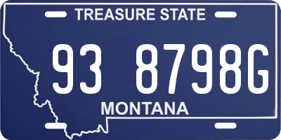 MT license plate 938798G