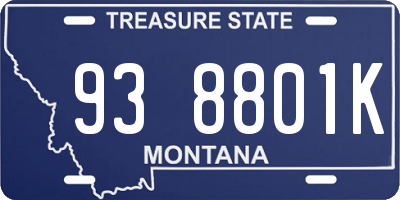 MT license plate 938801K