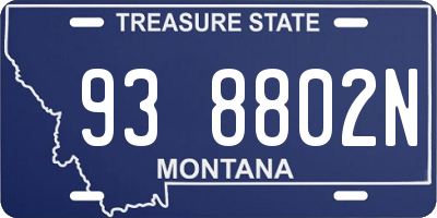 MT license plate 938802N