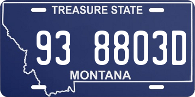 MT license plate 938803D