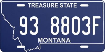 MT license plate 938803F