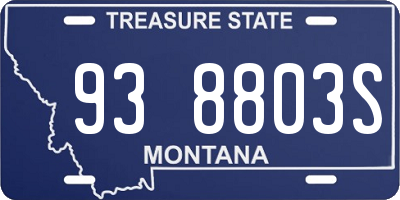 MT license plate 938803S