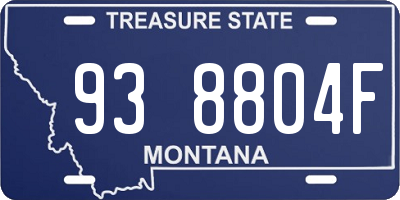 MT license plate 938804F