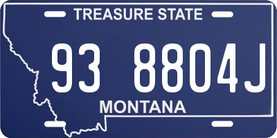 MT license plate 938804J