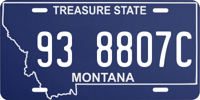 MT license plate 938807C