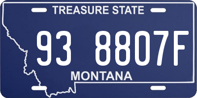 MT license plate 938807F