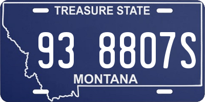MT license plate 938807S