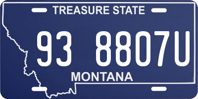 MT license plate 938807U