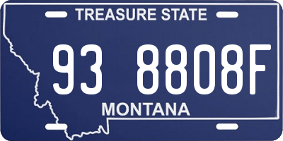 MT license plate 938808F