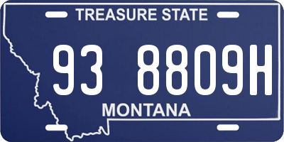 MT license plate 938809H
