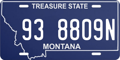 MT license plate 938809N