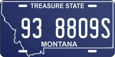 MT license plate 938809S