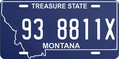 MT license plate 938811X