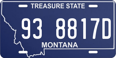 MT license plate 938817D