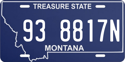 MT license plate 938817N