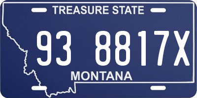 MT license plate 938817X