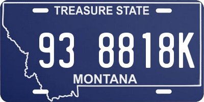 MT license plate 938818K