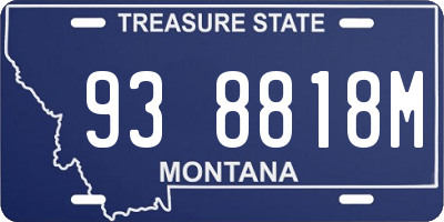 MT license plate 938818M
