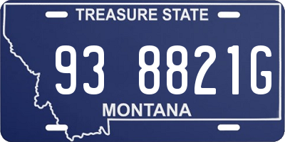 MT license plate 938821G