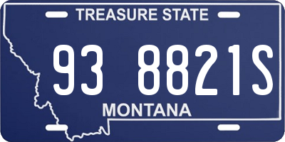MT license plate 938821S