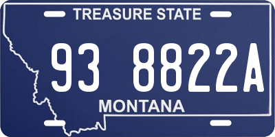 MT license plate 938822A