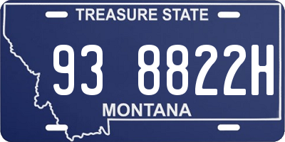 MT license plate 938822H