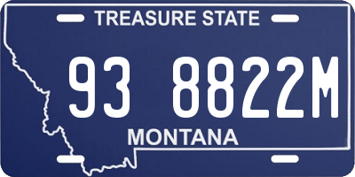 MT license plate 938822M