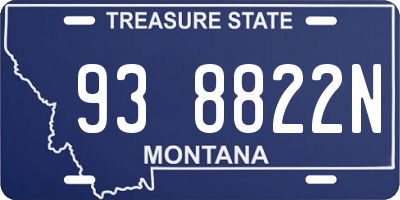 MT license plate 938822N
