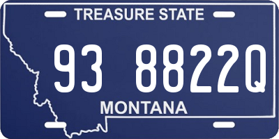 MT license plate 938822Q