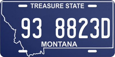 MT license plate 938823D