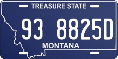 MT license plate 938825D