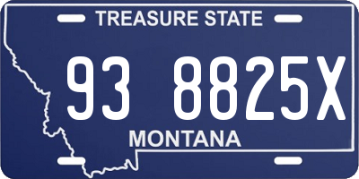 MT license plate 938825X