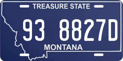 MT license plate 938827D