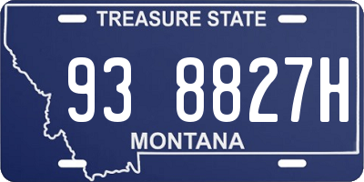 MT license plate 938827H