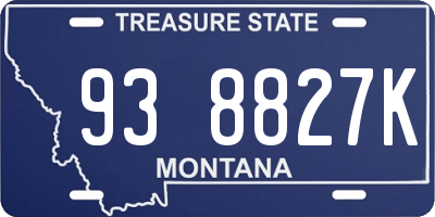 MT license plate 938827K