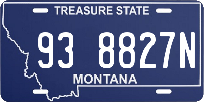 MT license plate 938827N