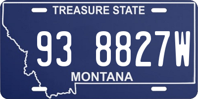 MT license plate 938827W