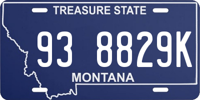 MT license plate 938829K