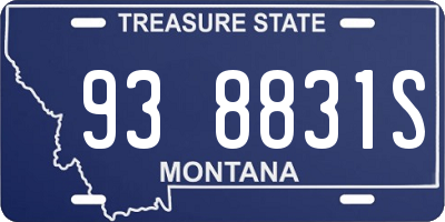 MT license plate 938831S