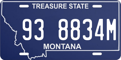 MT license plate 938834M