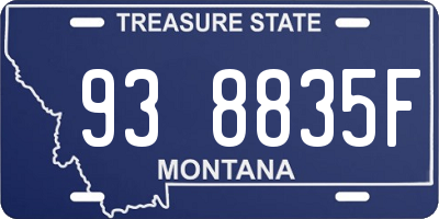 MT license plate 938835F