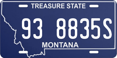 MT license plate 938835S