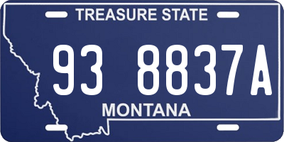 MT license plate 938837A