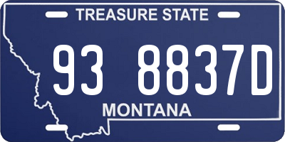 MT license plate 938837D