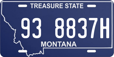 MT license plate 938837H