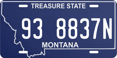 MT license plate 938837N