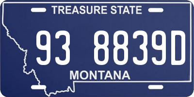 MT license plate 938839D