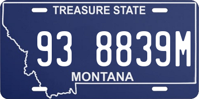 MT license plate 938839M