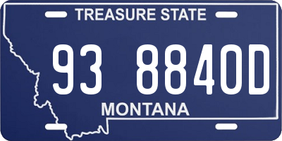 MT license plate 938840D